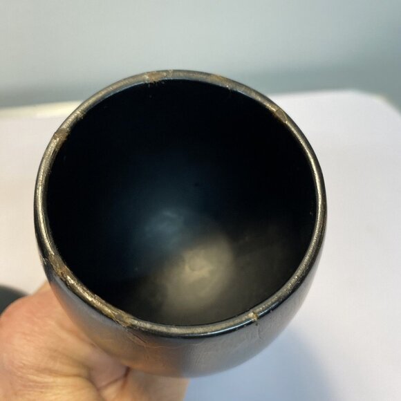 Vintage Set of 4 Dark Wooden Stemmed Wine Goblets Hand turned Mid-Century Modern - Picture 13 of 16